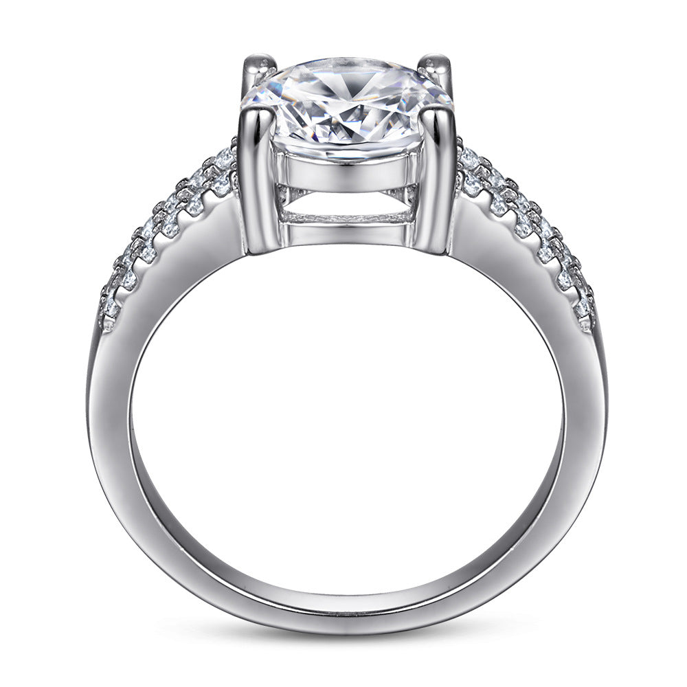 Tonglin 925 Silver Wedding Ring - Simulated Wedding Trendsetter with Fadeless Elegance