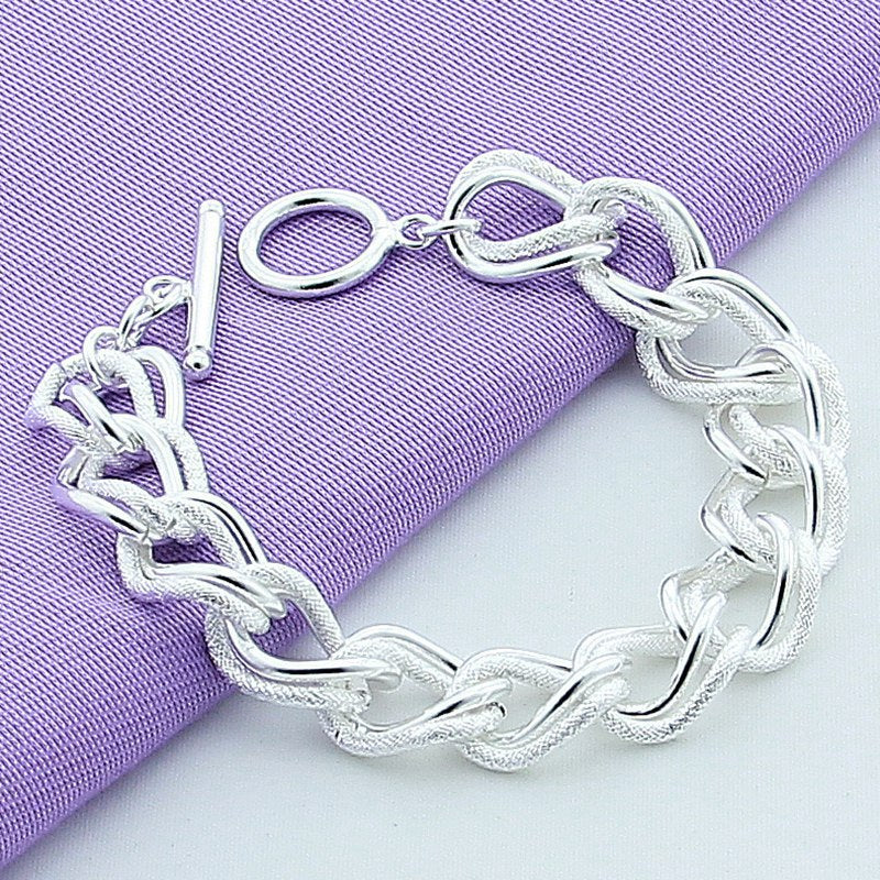 Chic Metal Bracelet - Unisex Design, Europe and America Style, Alloy with Copper Plating Silver