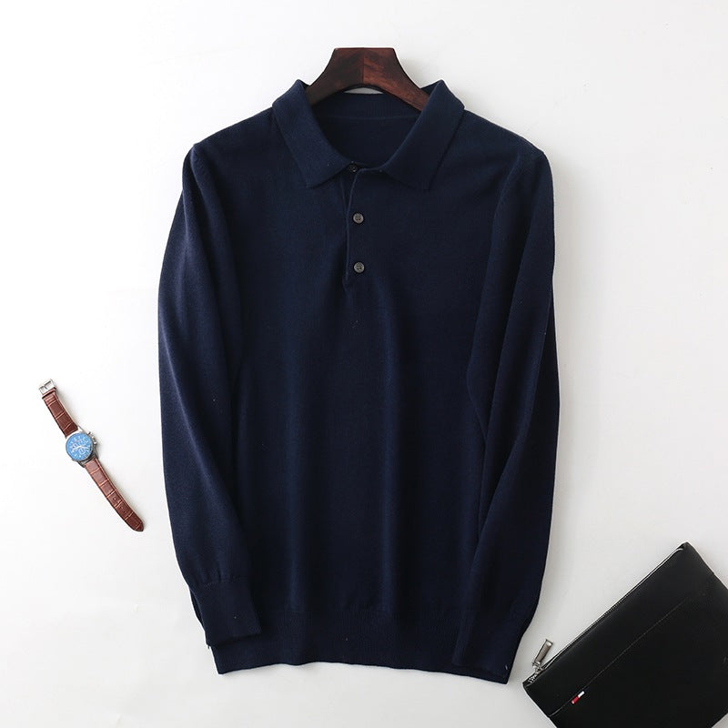 Knitted Sweater Men's Clothing Polo Collar Pullover
