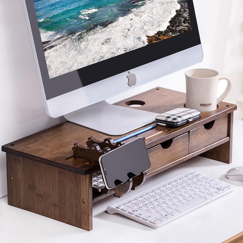 Desktop Computer Monitor Screen Increase Office Solid Wood Neck Pad High Storage Bracket Rack