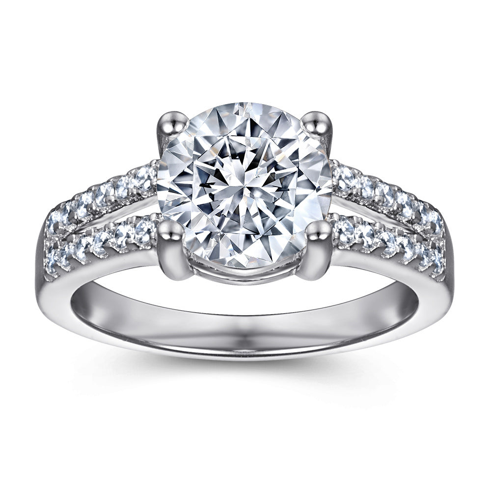 Tonglin 925 Silver Wedding Ring - Simulated Wedding Trendsetter with Fadeless Elegance