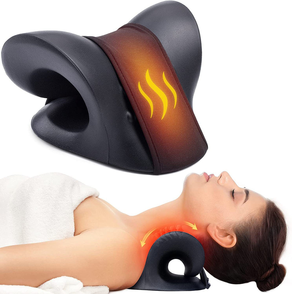 Neck Massager Pillow Traction, Heat & Pain Relief heating tap