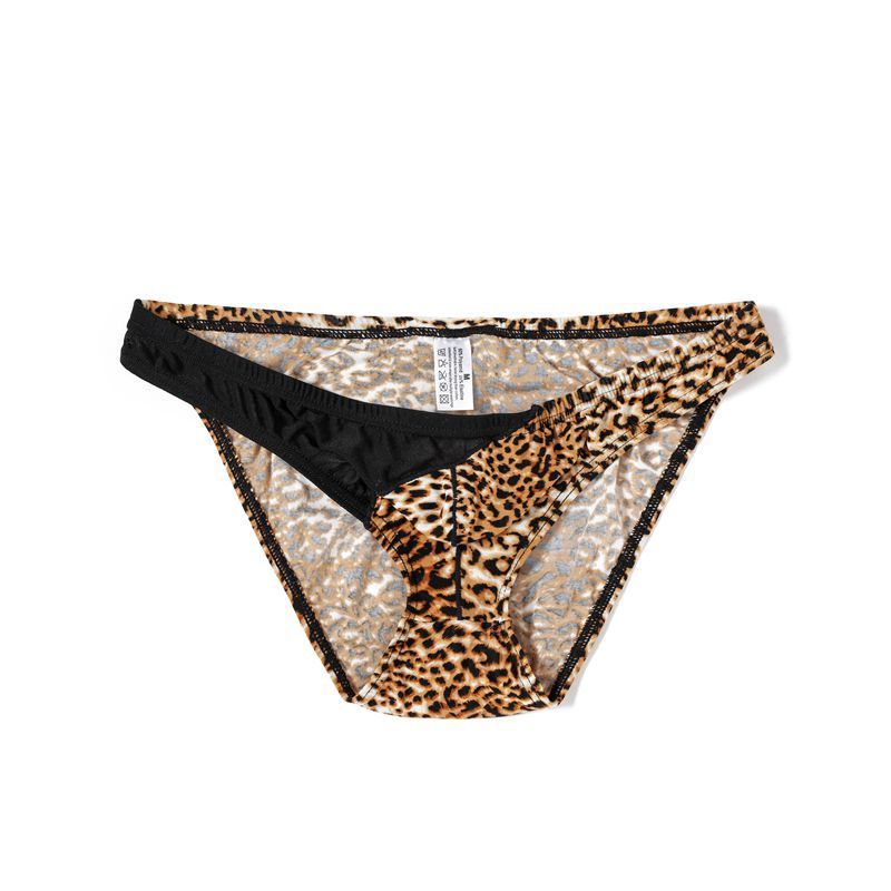 Men's Underwear Leopard Briefs Fashion Wild Men's Underwear Mesh Breathable Tide