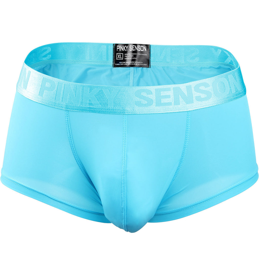 Nylon Ice Silk Underwear Men's Boxer Wide Rubber Band Low Waist Sexy