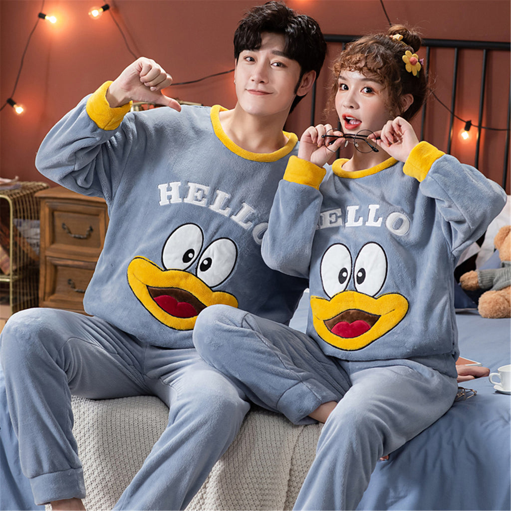 Velvet Couple Pajamas Korean Style Thickened Warmth