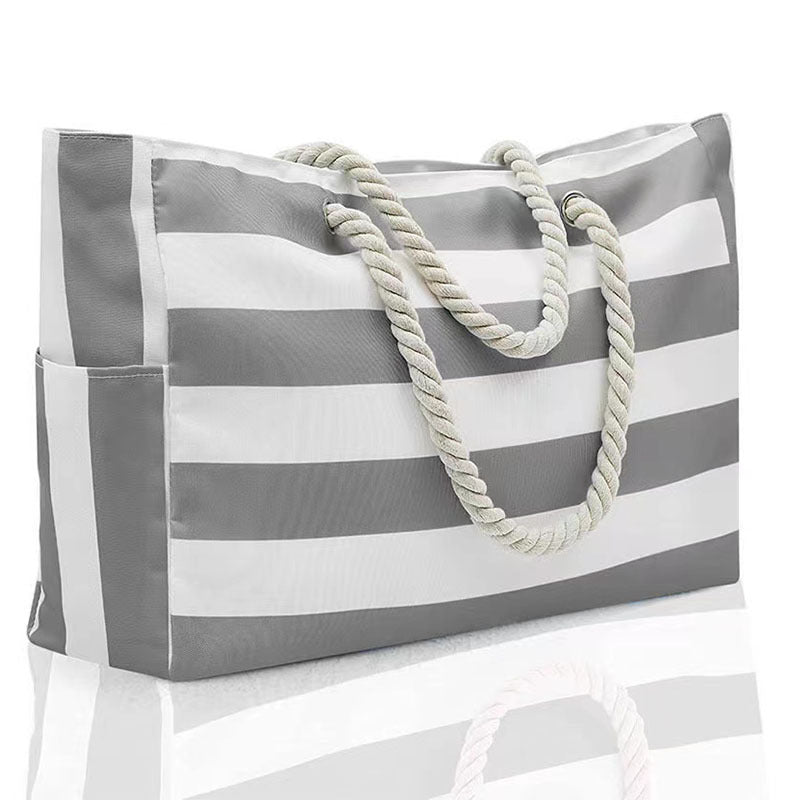 Striped Beach Large Storage Canvas Traveling Bag