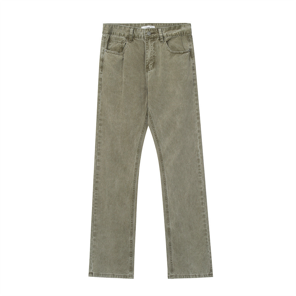 Washed Dyed Denim Trousers For Men