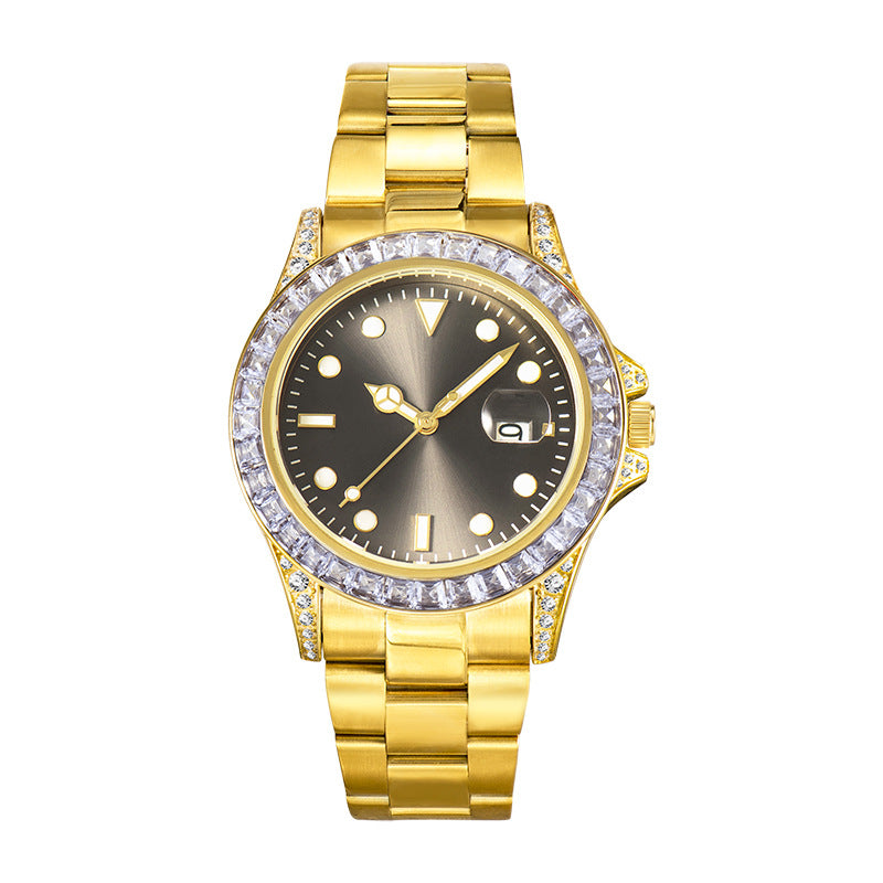 Men's and Women Fashion Diamond-set Stainless Steel Luminous Watch