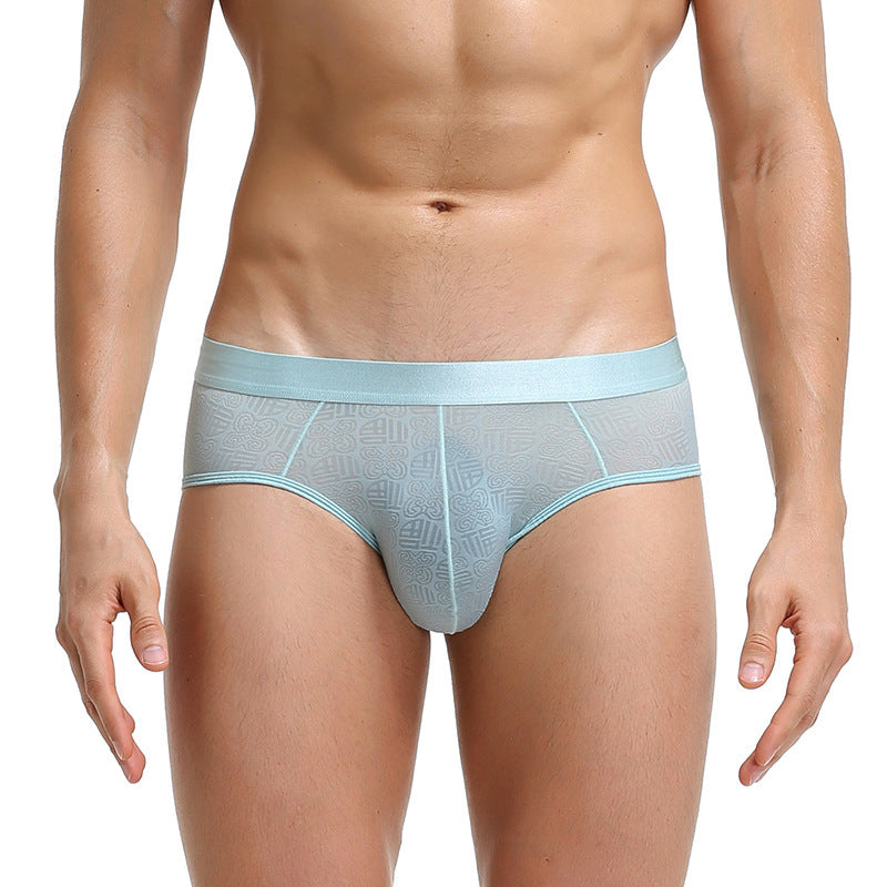 Men's Fu Character Jacquard Breathable Sexy Underwear