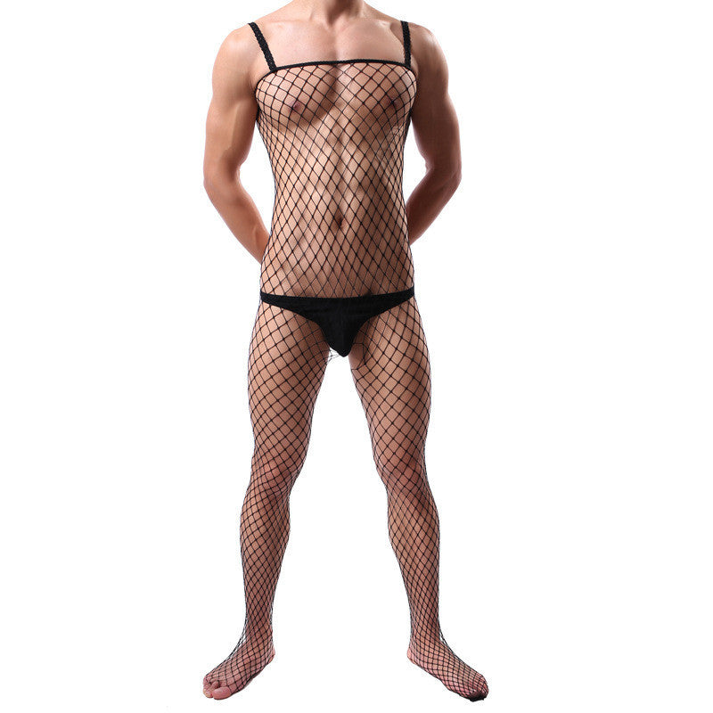 Men's One Piece Sling Front And Back Hollow Stockings