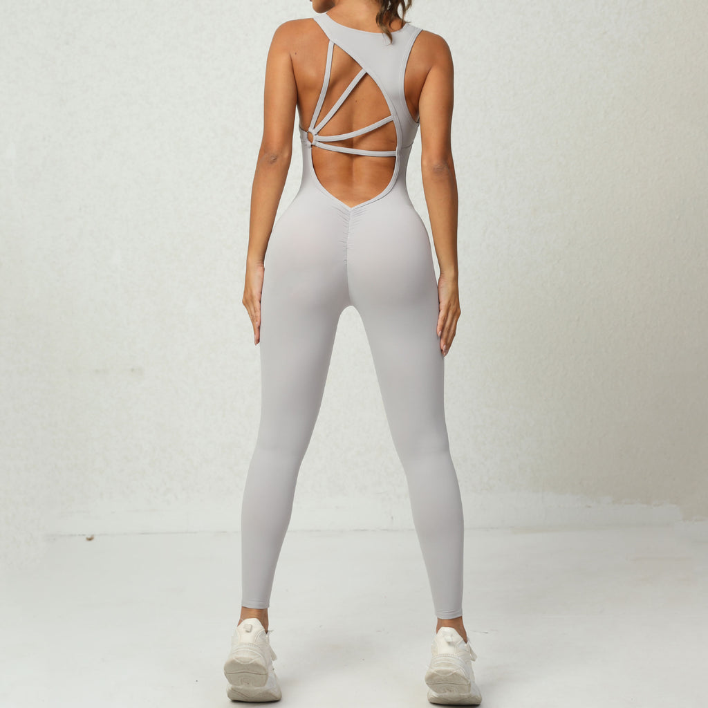 V-Back Yoga Jumpsuit: Sleek Design & Maximum Flexibility