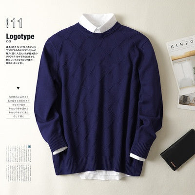Men's Thick Loose Pullover Round Neck Cashmere Sweater