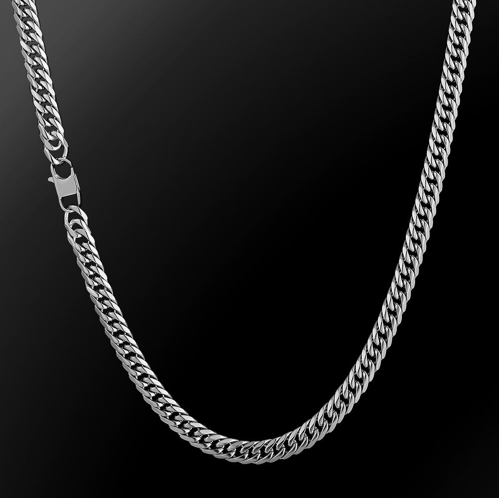 Premium Six-Sided Milled Cuban Necklace for Men - Hip Hop Style in Various Lengths and Finishes