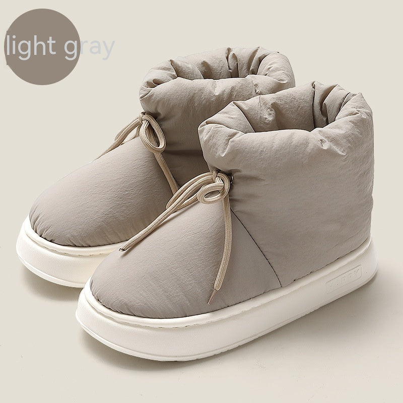 High Top Down Cotton Slippers For Women In Winter