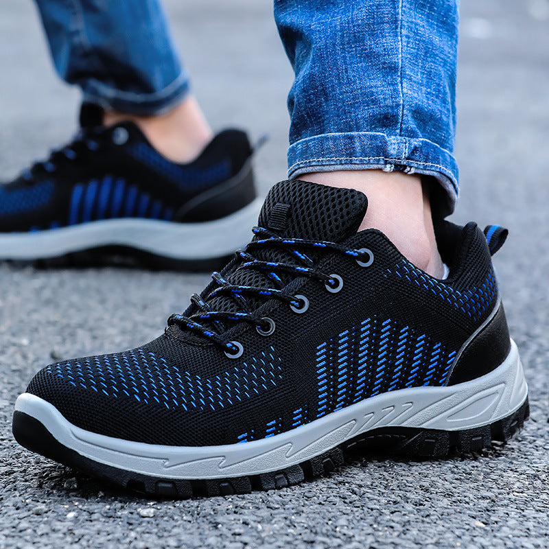 Anti-static, Anti-smashing And Anti-stab Fly Woven Mesh Breathable Safety Shoes