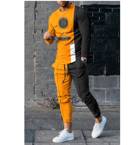European And American Multi-color Long Sleeve Casual Sports Men Suit