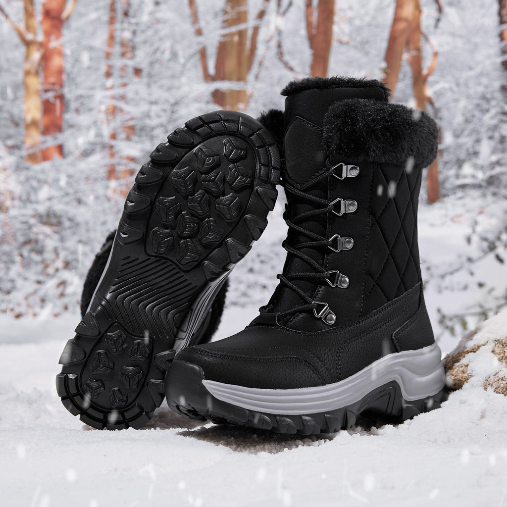 Women's Winter Fashion High-top Warm Fleece-lined Thick And Comfortable Snow Boots