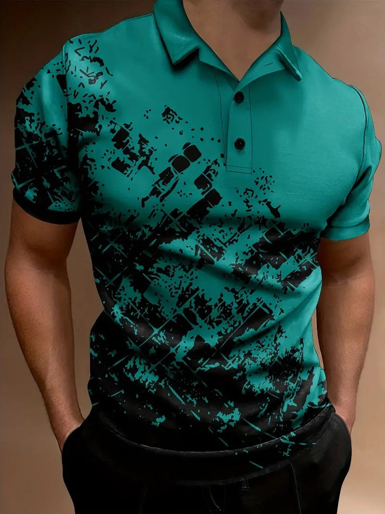 Men's Print Breathable Fashion Polo Shirt Top