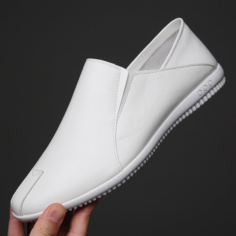 Men's Leather Shoes Setting Foot Style In White