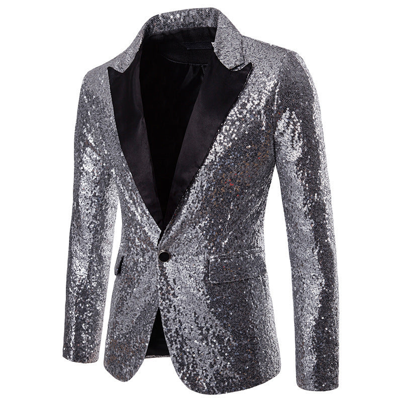 European And American Performance Dress Gold Sequined Suit