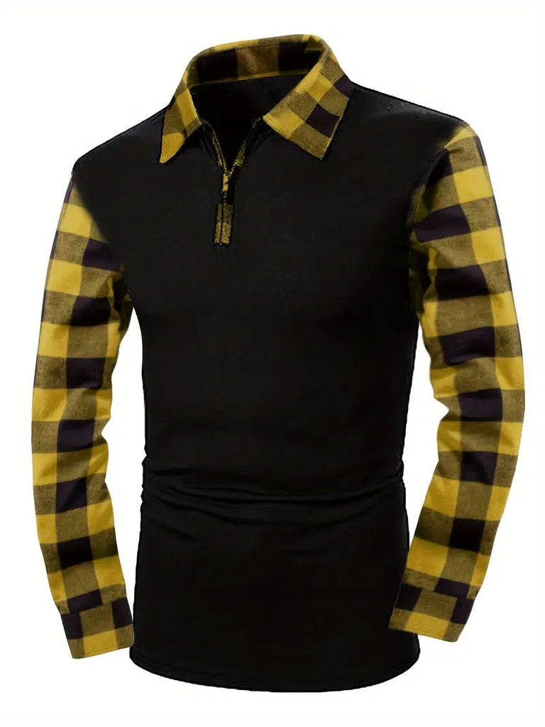 Men's Plaid Sweater Zip Jacket