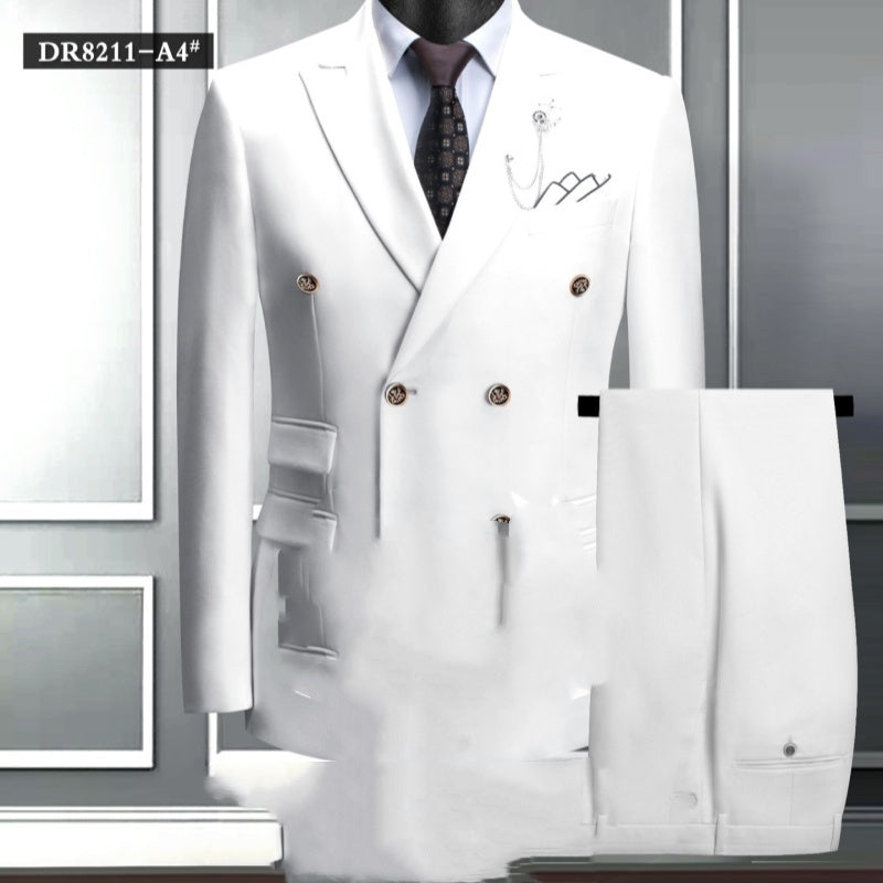 Plus Size Double Breasted Suit Men's Two-piece Suit