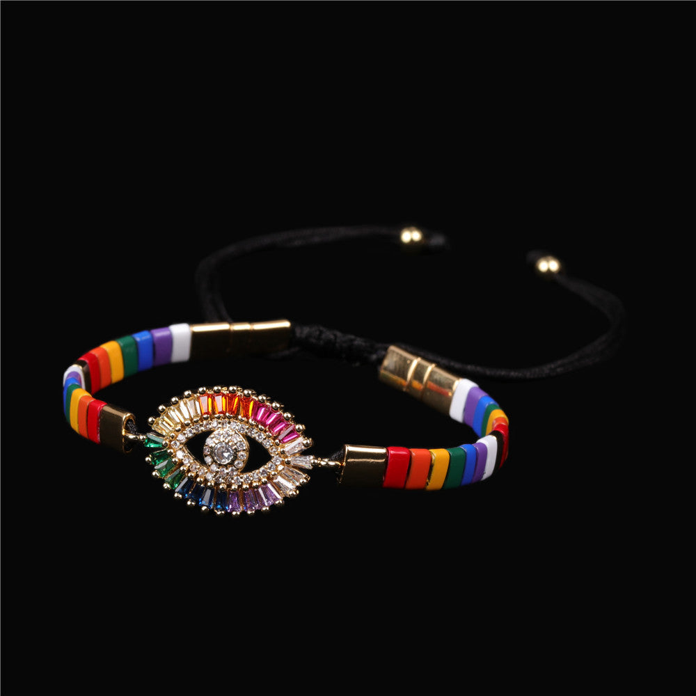 Ins Eye Colored Zircon Bracelet