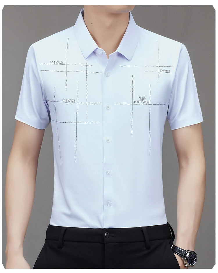 Summer New Men's Short-sleeved Shirt Seamless Business Shirt