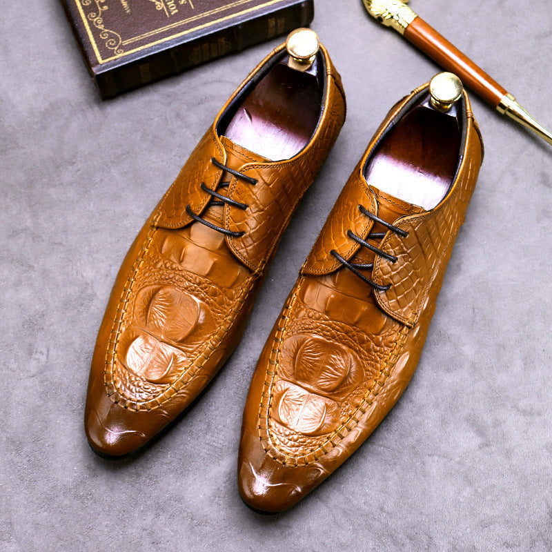 Men's Dress Shoes Crocodile Pattern British