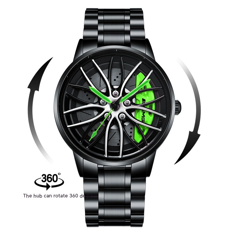 SVJ Wheel Watch AMG488 Green Caliper Men's Watch