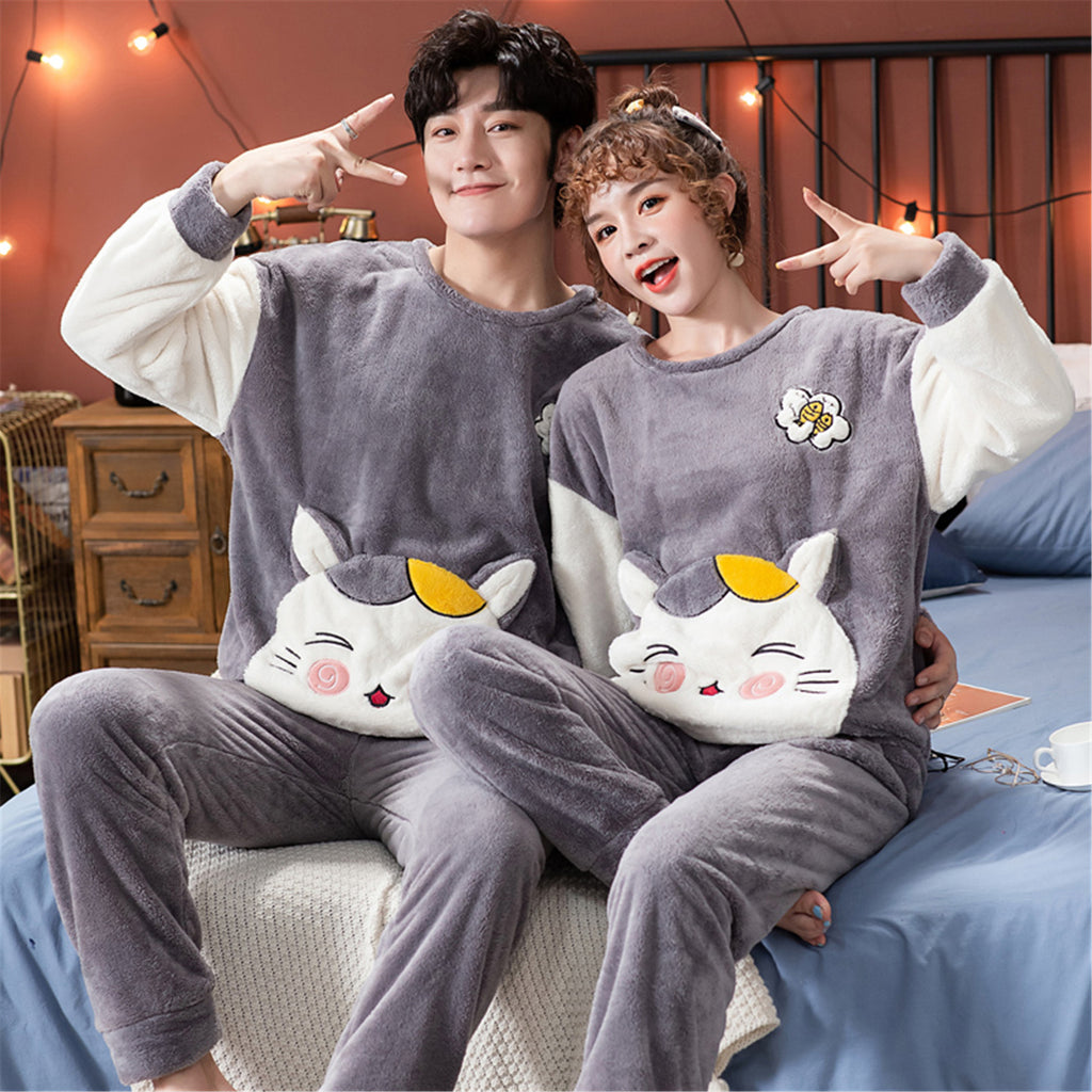 Velvet Couple Pajamas Korean Style Thickened Warmth