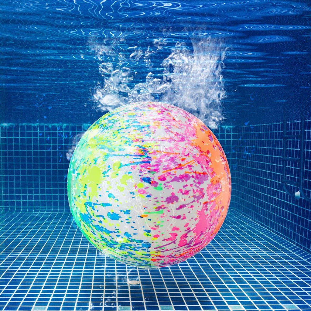 Made in USA underwater inflatable beach ball for games and pits.