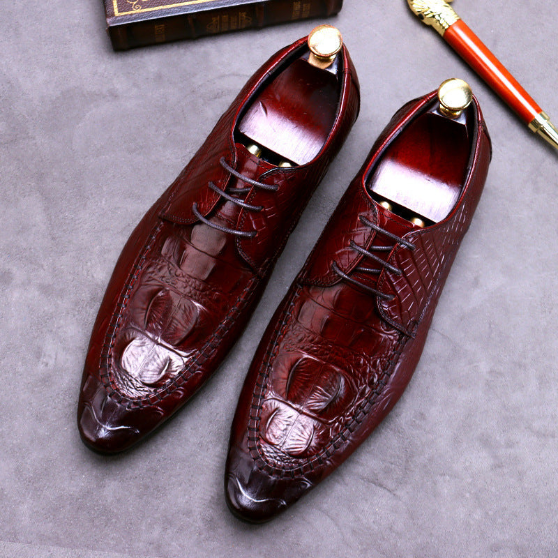 Men's Dress Shoes Crocodile Pattern British