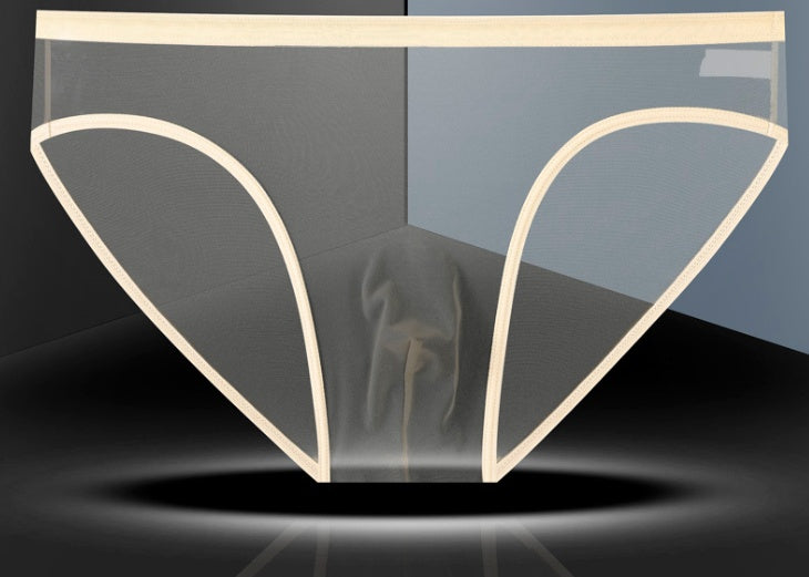 Men's Underwear Ice Silk Briefs Fully Transparent Seamless Shorts